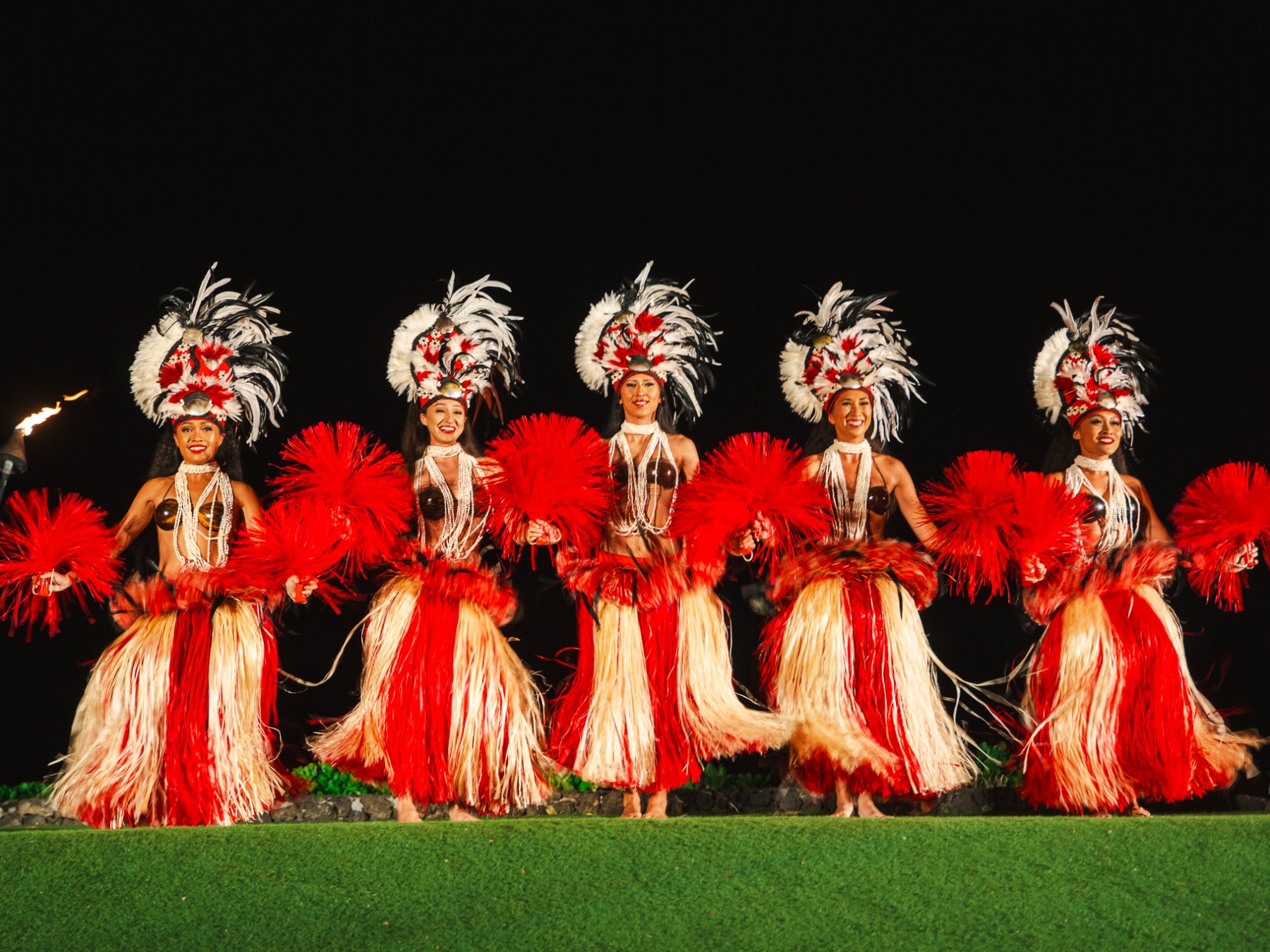 Five Kauai Luau Dancers in a Row