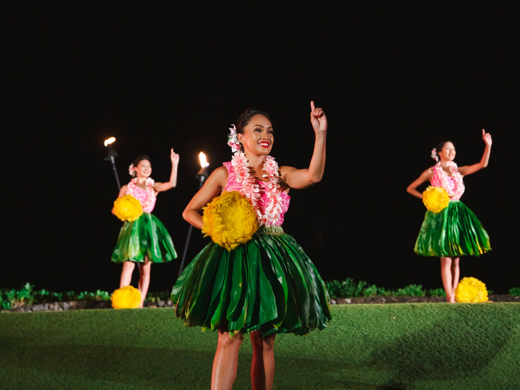 Group of Women Performing a Kauai Luau